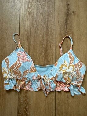 Roxy womens Floral Tie-Front swim bikini top